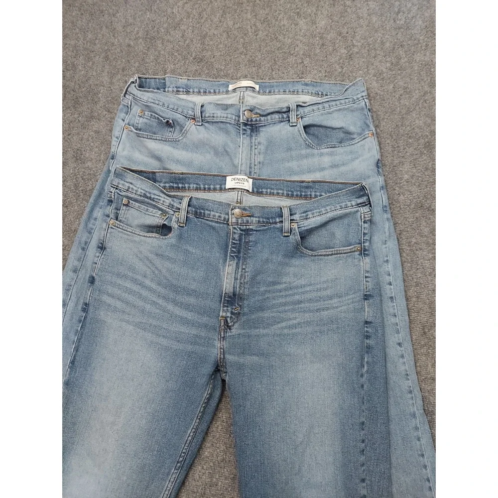 Lot 2 Levis Jeans Mens 40x32 Blue Denizen 218 Straight Relaxed Medium Wash